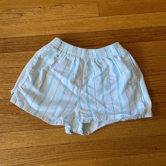 Shorts, Teal & White Striped, Vintage Gap Sport - Picture 1 of 7